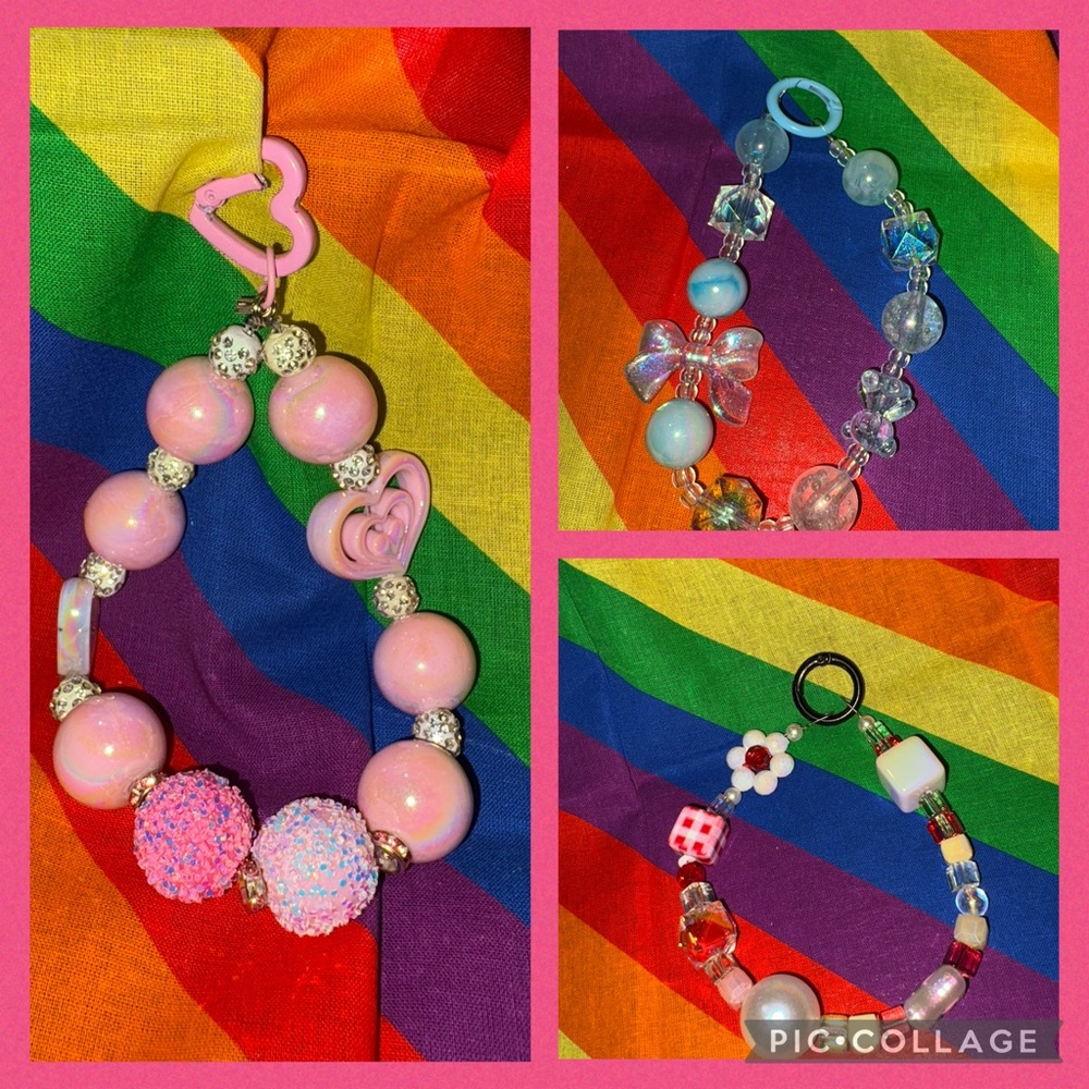 Colorful Beaded Phone or Key Chains